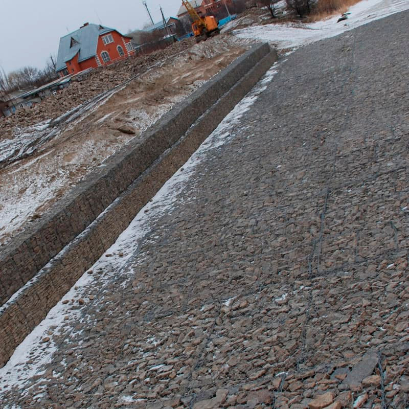 Габион матрасного типа ГСИ-М 5х2х0,3 оцинкованный / ПВХ, Ø проволоки 2,7/3,7 мм, размер ячейки 8х10 см