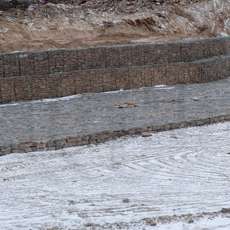 Габион матрасного типа ГСИ-М 6х2х0,3 оцинкованный / ПВХ, Ø проволоки 2,4/3,4 мм, размер ячейки 6х8 см 3